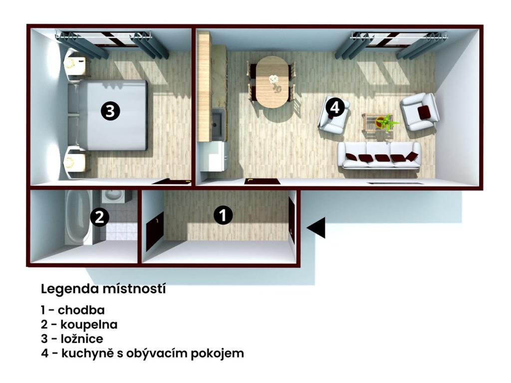 Pronájem bytu 2+kk 41 m2