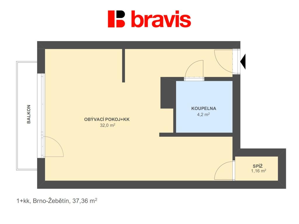 Pronájem bytu 1+kk 37 m2