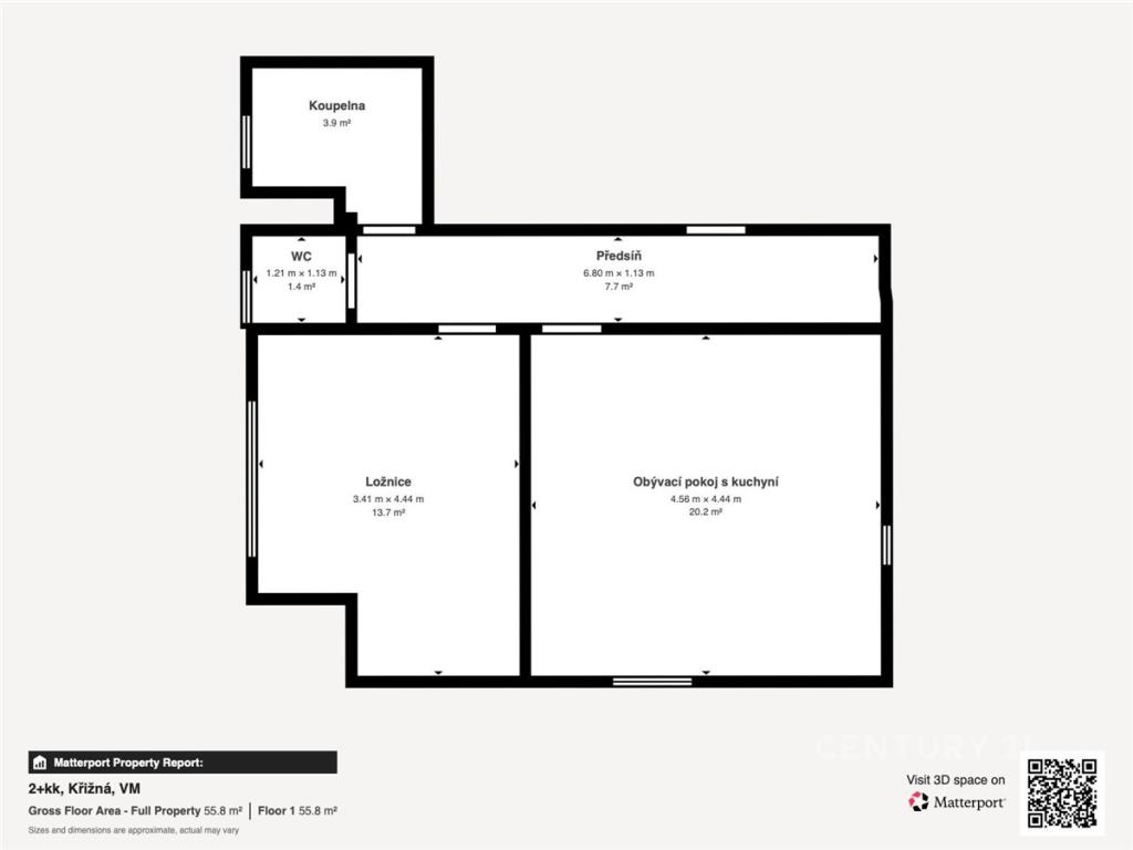 Pronájem bytu 2+kk 55 m2