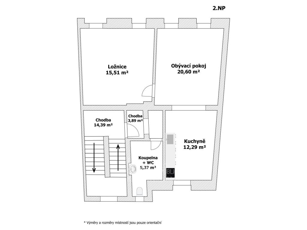 Pronájem bytu 2+kk 69 m2