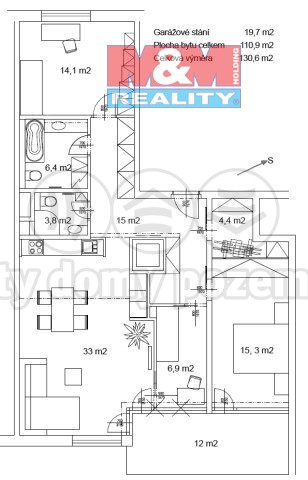 Pronajem bytu 4+kk 130 m2