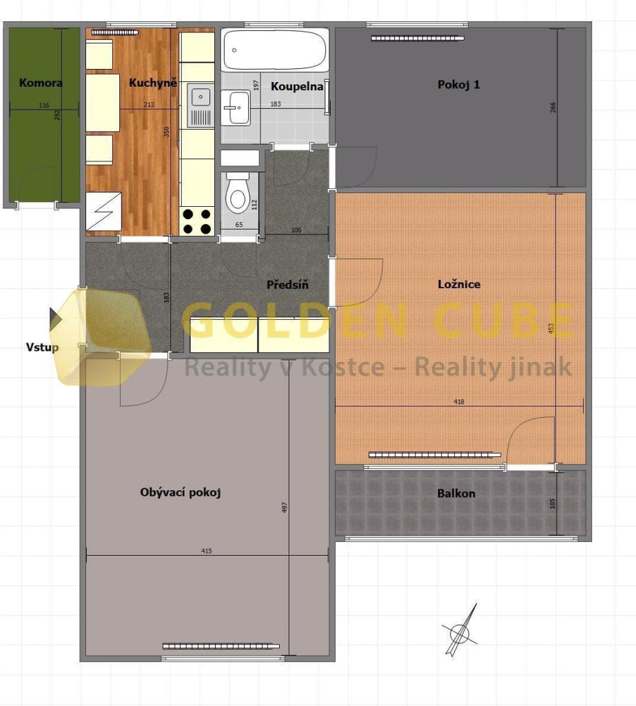 Prodej bytu 3+1 71 m2