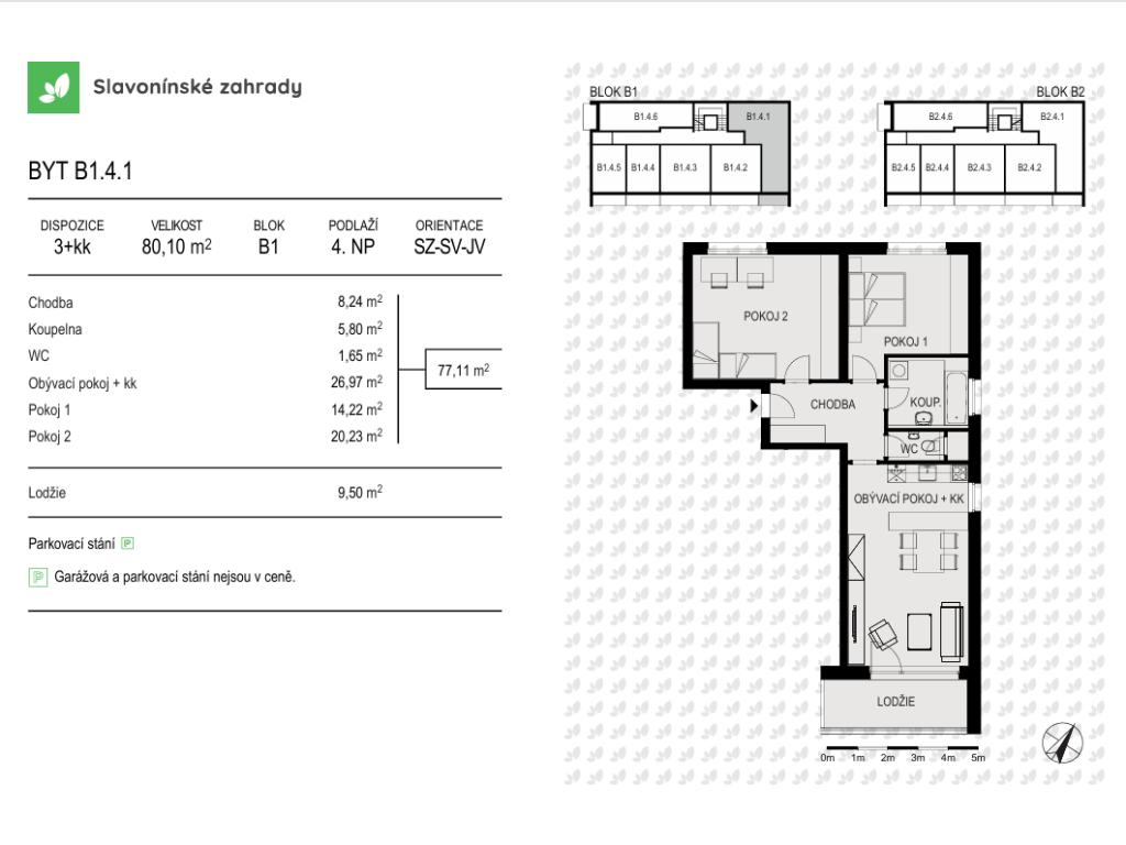 Prodej bytu 3+kk 80 m2