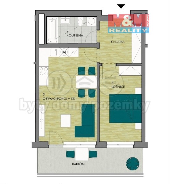 Pronajem bytu 2+kk 61 m2