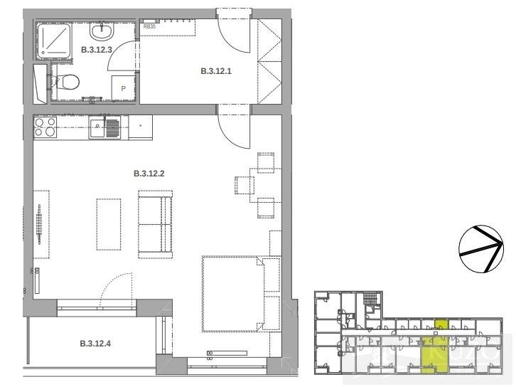 Pronájem bytu 1+kk 43 m2