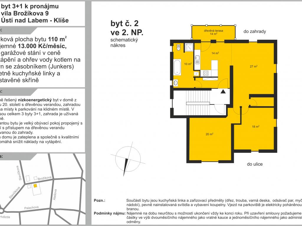 Pronajem bytu 3+1 110 m2