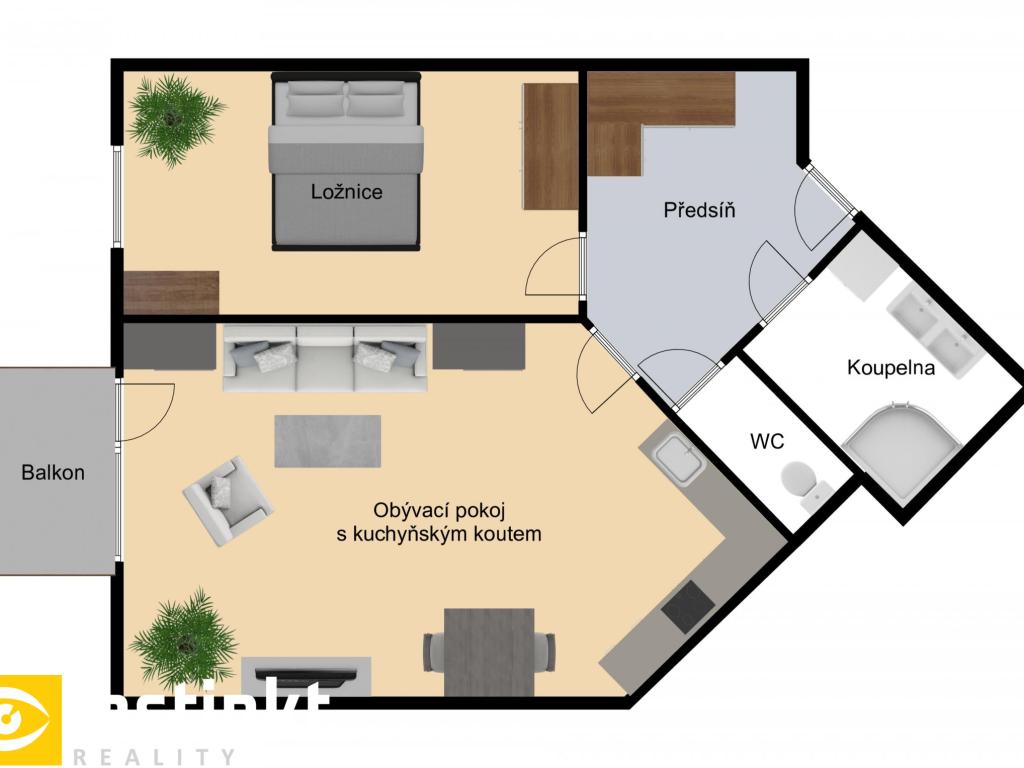 Pronájem bytu 2+kk 57 m2