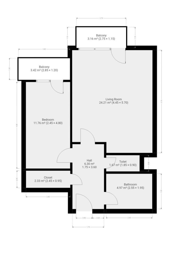 Pronájem bytu 2+kk 52 m2, Praha – náhled fotky 14