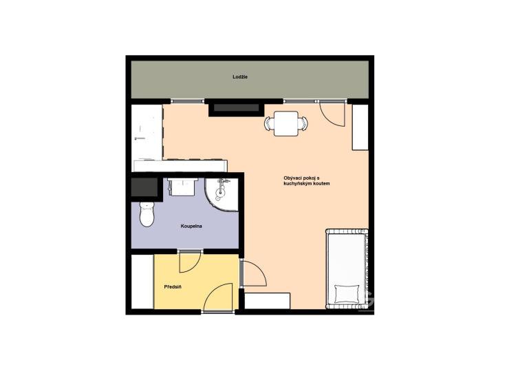 Pronájem bytu 1+kk 32 m2