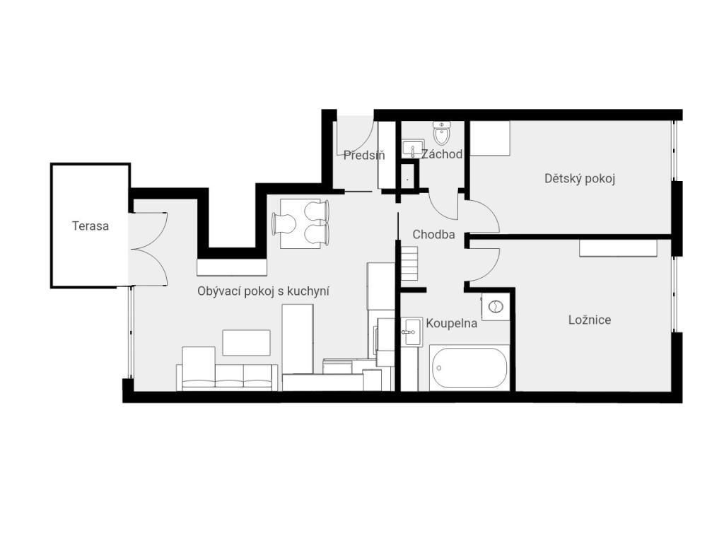 Pronájem bytu 3+kk 67 m2