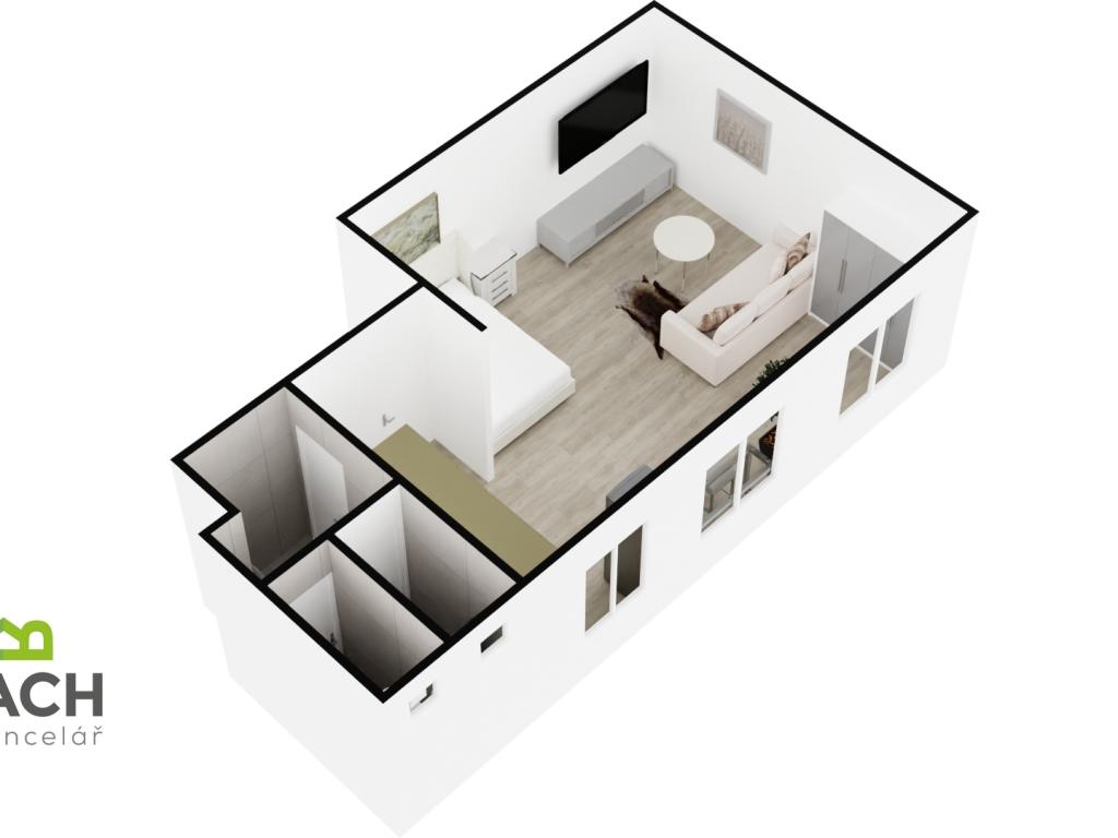 Pronájem bytu 1+kk 38 m2