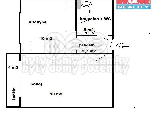 Pronajem bytu 1+1 40 m2