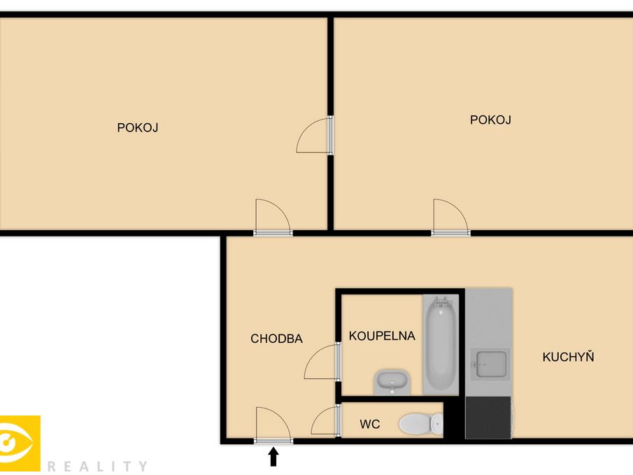 Pronájem bytu 2+1 56 m2