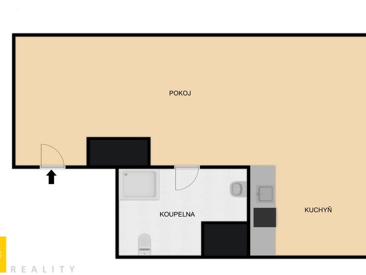Pronájem bytu 1+kk 39 m2