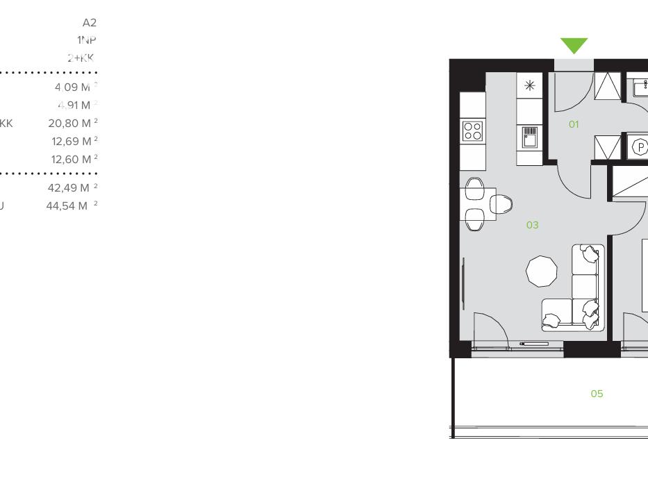 Pronájem bytu 2+kk 42 m2, Beroun – náhled fotky 10