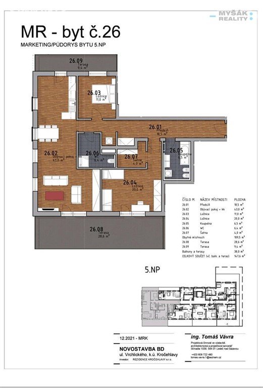 Prodej bytu 4+kk 148 m2