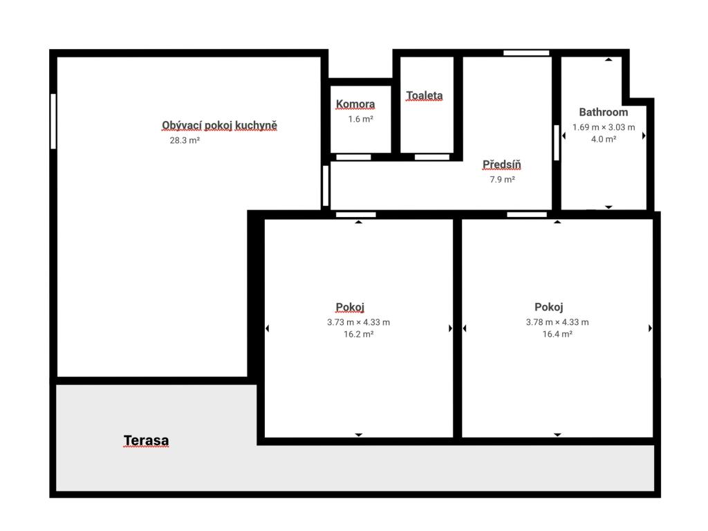 Pronájem bytu 3+kk 82 m2, Plzeň – náhled fotky 12