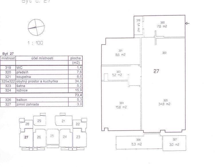 Pronájem bytu 2+kk 73 m2