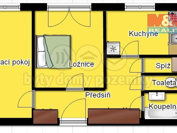Pronajem bytu 2+1 62 m2