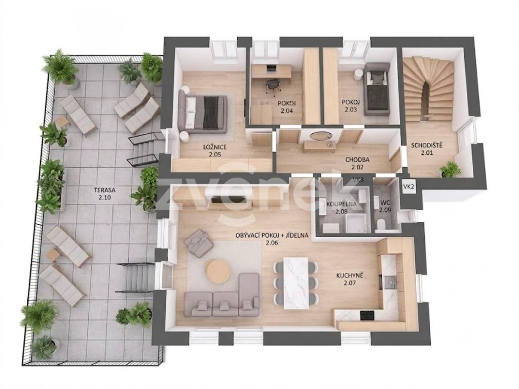 Pronájem bytu 4+kk 87 m2