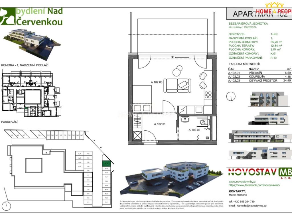 Pronájem bytu 1+kk 35 m2