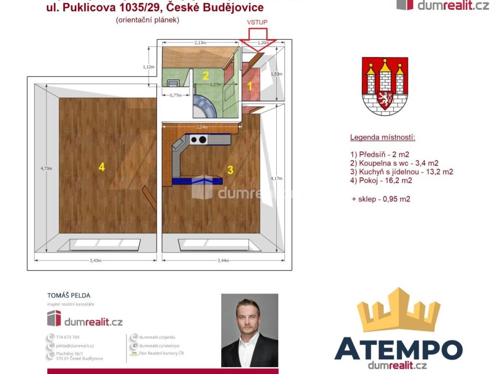 Pronájem bytu 1+1 35 m2