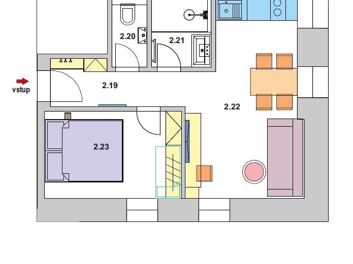 Pronájem bytu 2+kk 32 m2