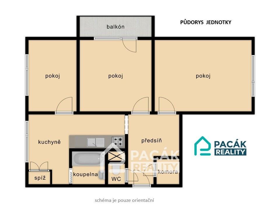 Pronájem bytu 3+1 60 m2