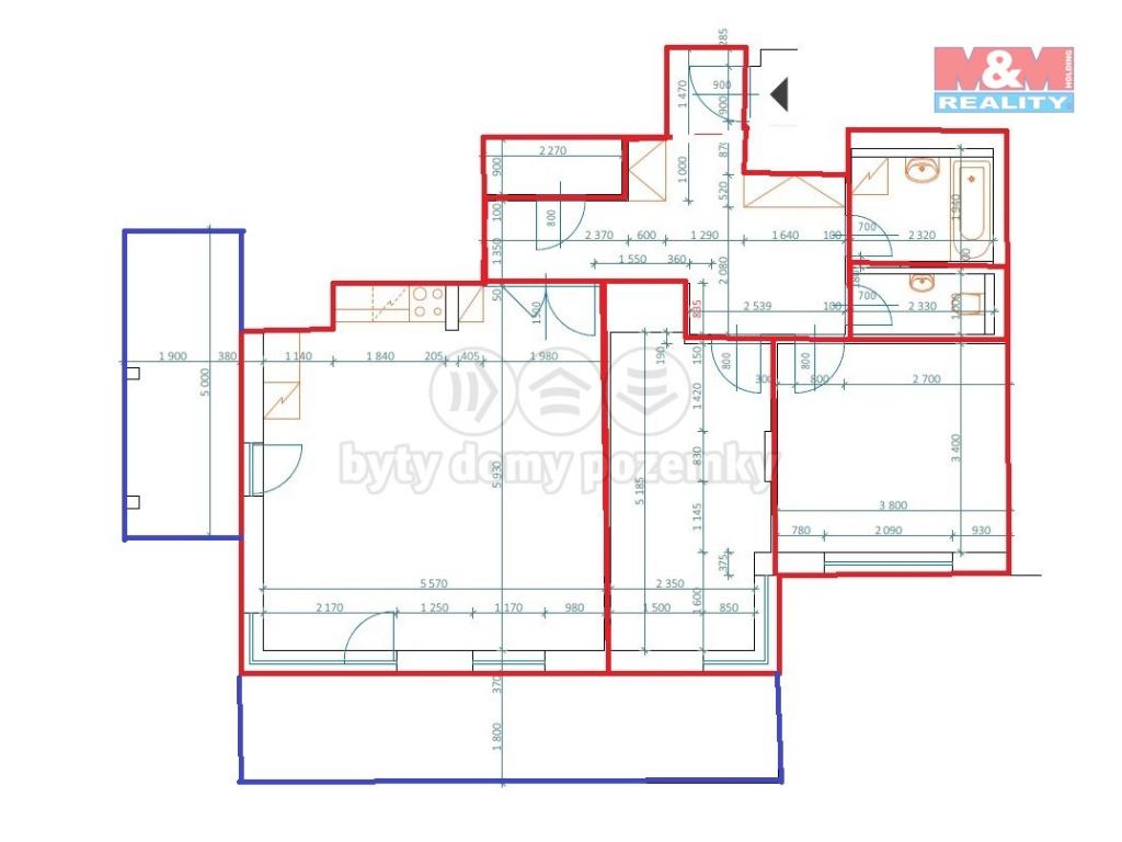 Pronajem bytu 3+kk 85 m2