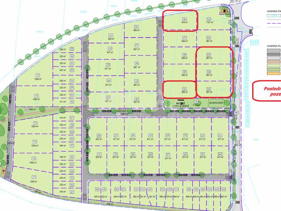 Prodej pozemku 817 m² – pohled 2