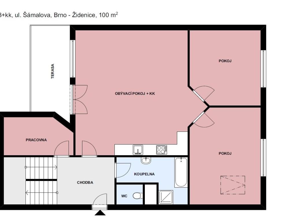Pronájem bytu 4+kk 112 m2