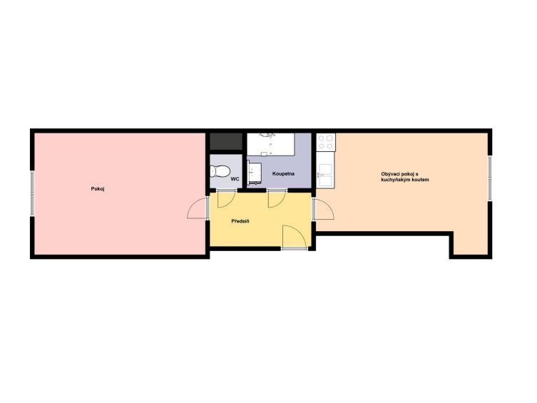 Pronájem bytu 2+kk 50 m2