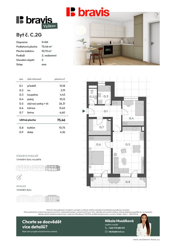 Prodej bytu 3+kk 91 m2, Vyškov – náhled fotky 4