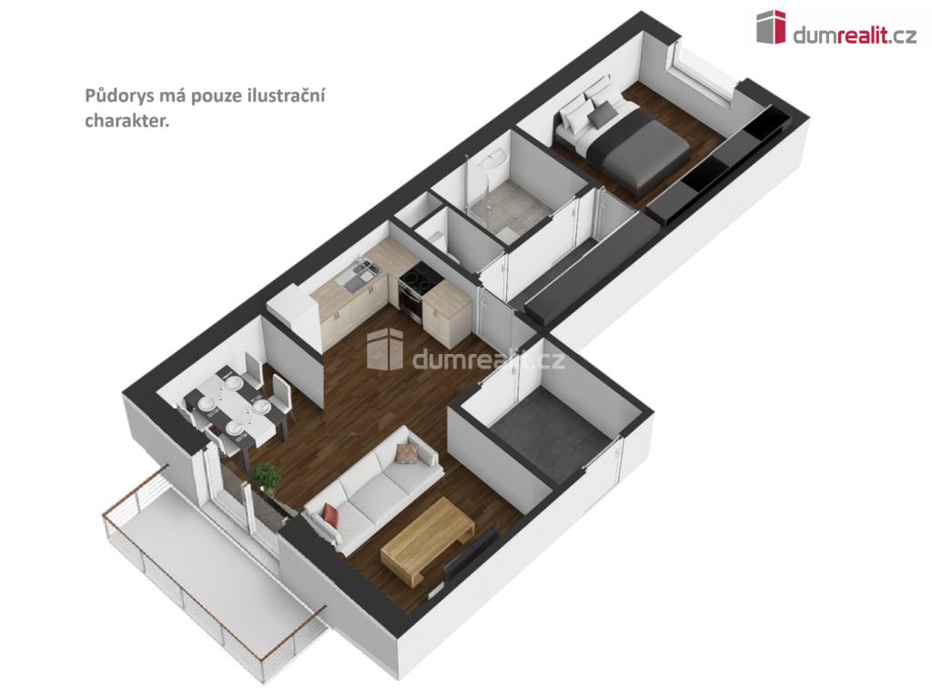 Pronájem bytu 2+kk 56 m2