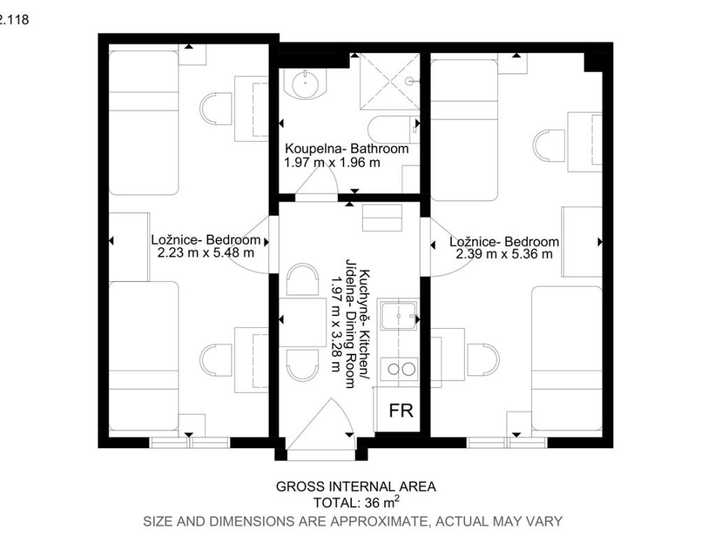 Pronájem bytu 2+1 36 m2