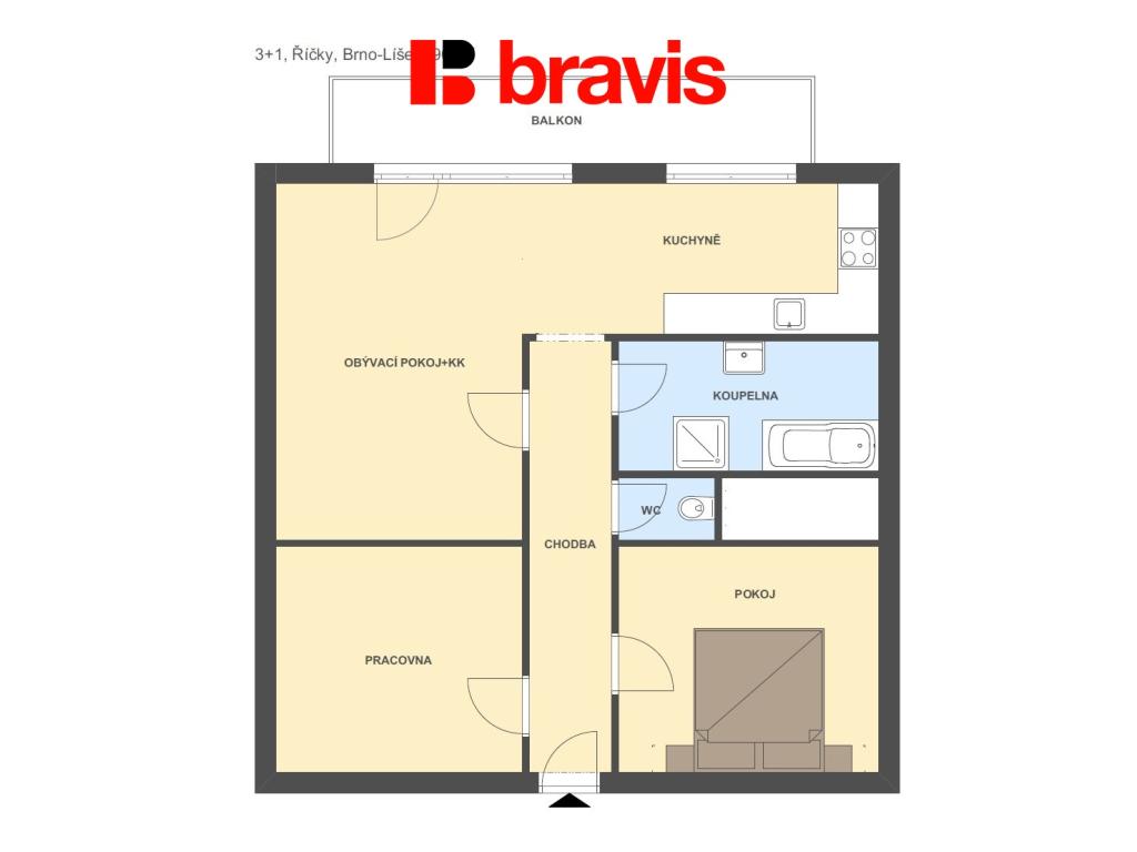 Pronájem bytu 3+1 90 m2
