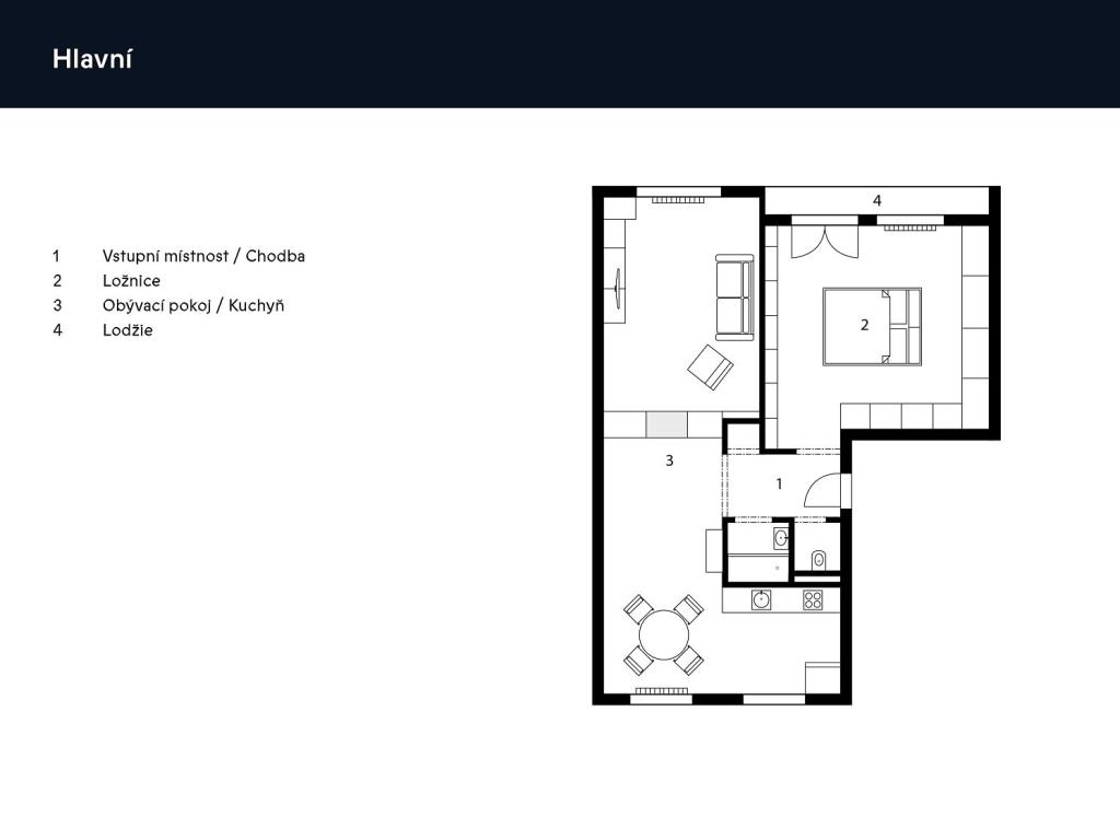 Pronájem bytu 2+kk 80 m2