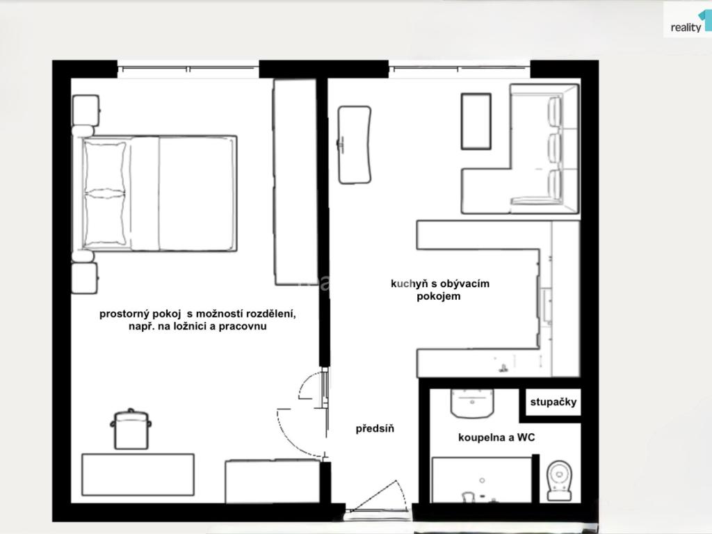 Prodej bytu 1+1 39 m2