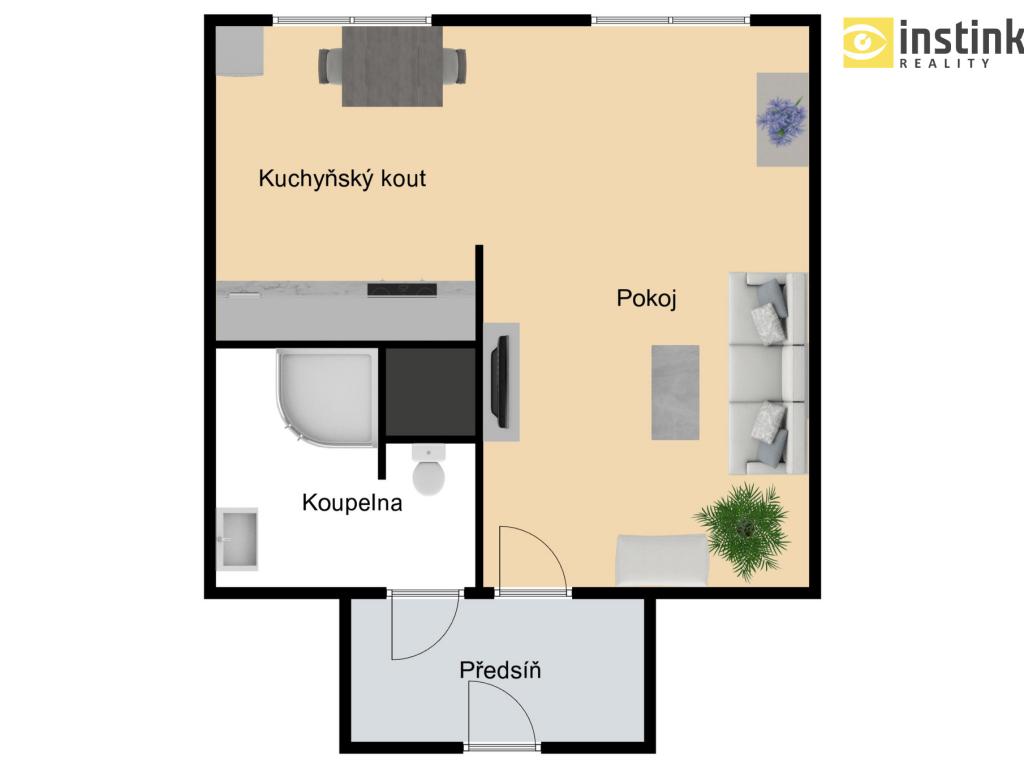 Pronájem bytu 1+kk 27 m²