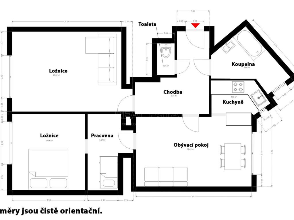 Prodej bytu 3+1 82 m2