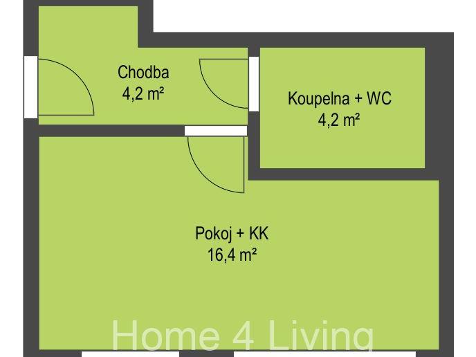 Pronájem bytu 1+kk 25 m2