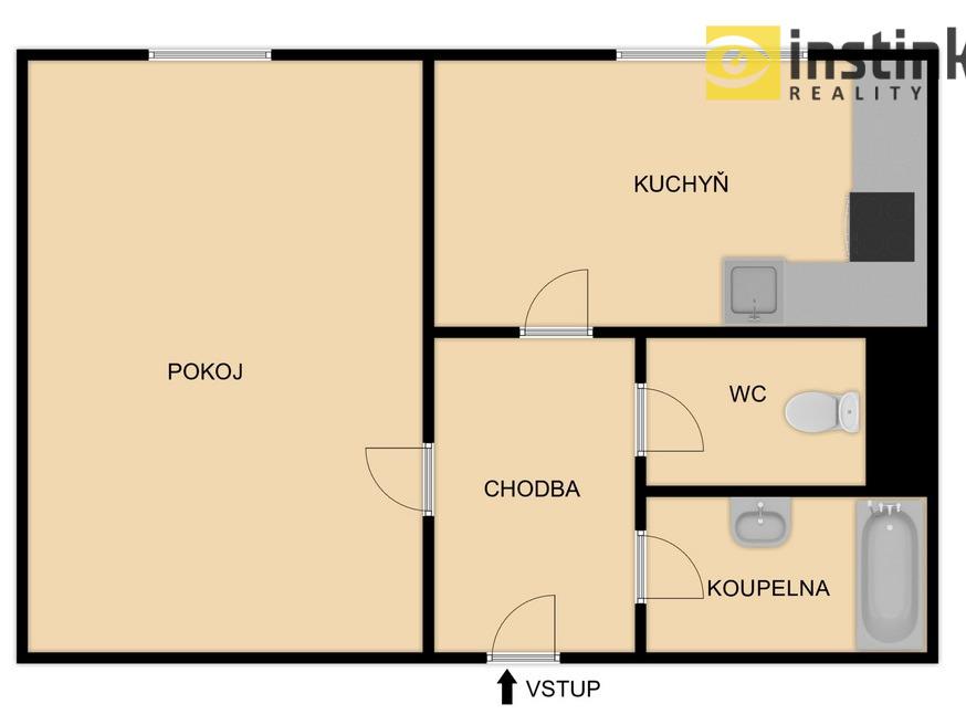 Pronájem bytu 1+1 34 m2