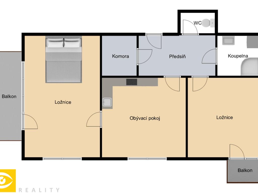 Pronájem bytu 3+kk 72 m2