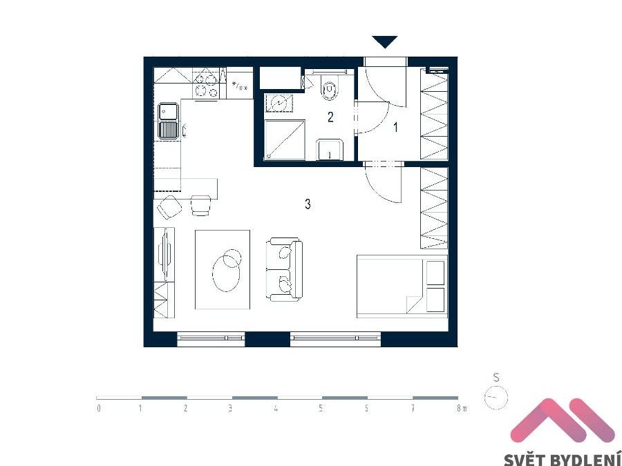 Pronájem bytu 1+kk 38 m2
