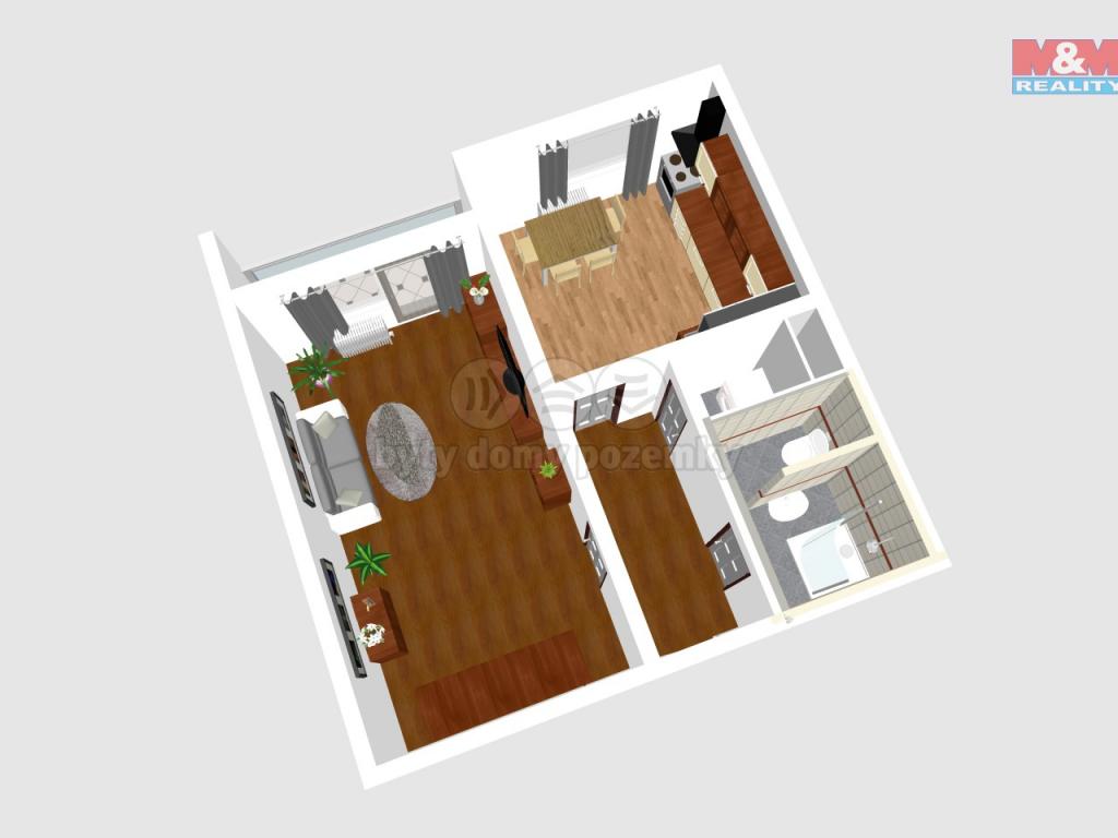 Pronajem bytu 1+kk 41 m2