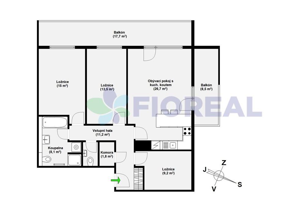 Pronájem bytu 4+kk 95 m2, Praha – náhled fotky 22