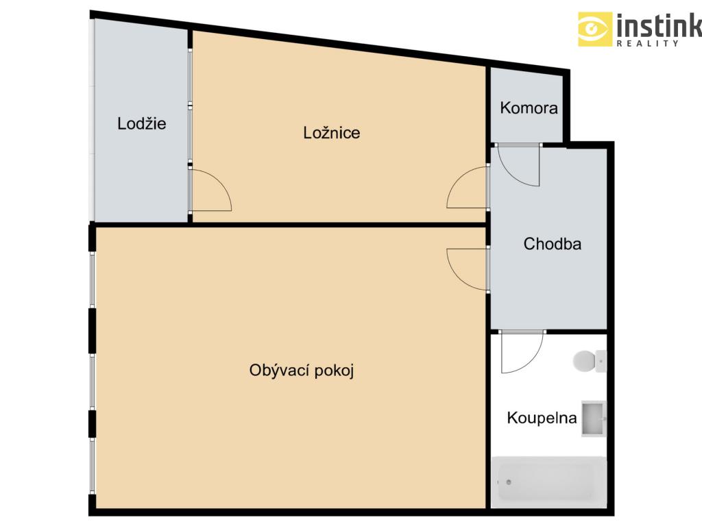 Pronájem bytu 2+kk 53 m2