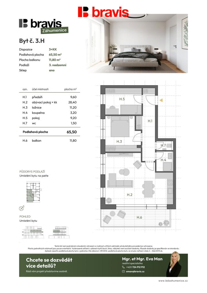 Prodej bytu 3+kk 65 m2