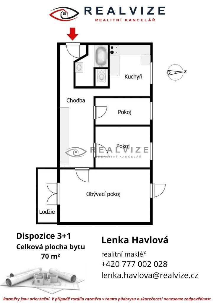 Pronájem bytu 3+1 70 m2, České Budějovice – náhled fotky 21