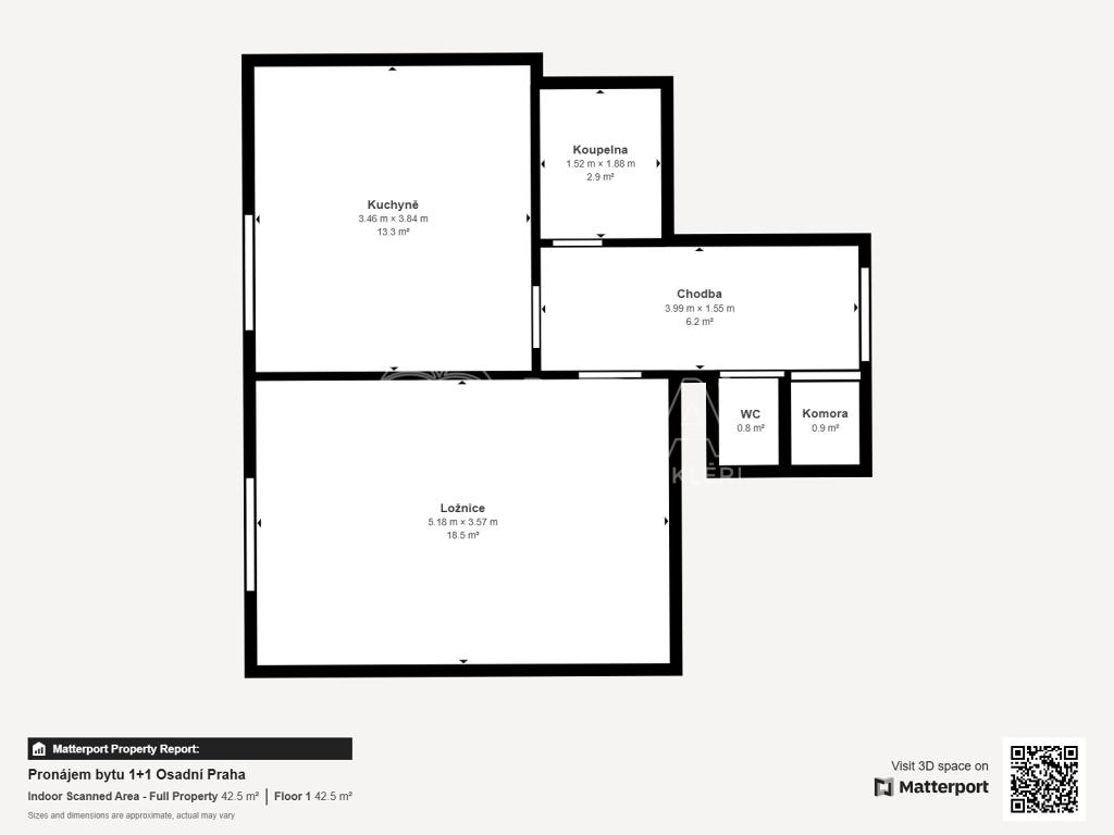 Pronájem bytu 1+1 42 m2